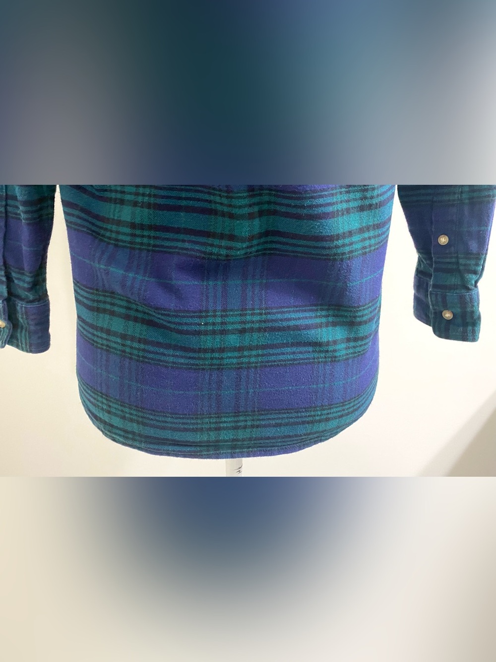 Vineyard Vines Boy S Blue Green Plaid Flannel Button-Down Shirt Boho Fall Preppy - Picture 6 of 16